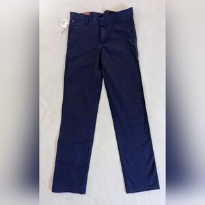 Venfield Womens Navy Blue Khaki Pants Size 32x43 Straight Leg Trousers